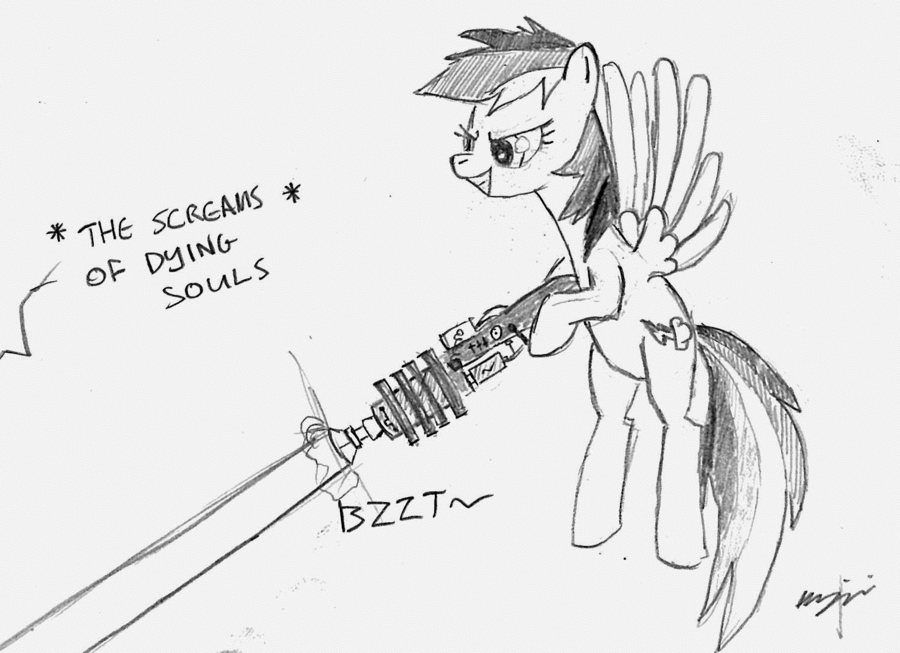 900x653 Rainbow Dash's Death Ray Gun By Tallaferroxiv