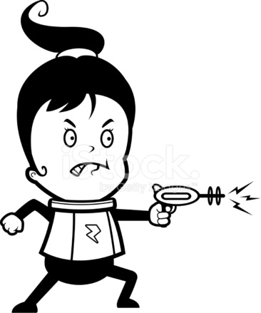 366x439 Astronaut Ray Gun Stock Vector