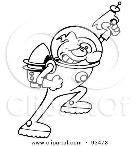 450x470 Royalty Free (Rf) Clipart Illustration Of An Outlined Space Super