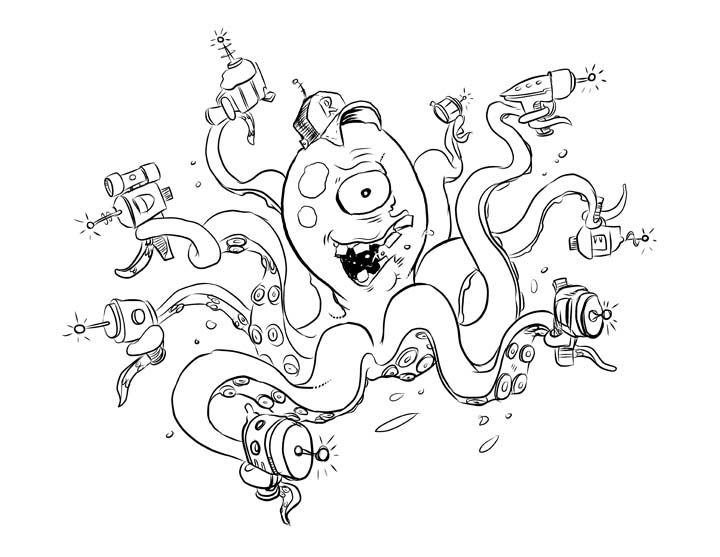 720x557 Monstersketch Octopus Ray Gun