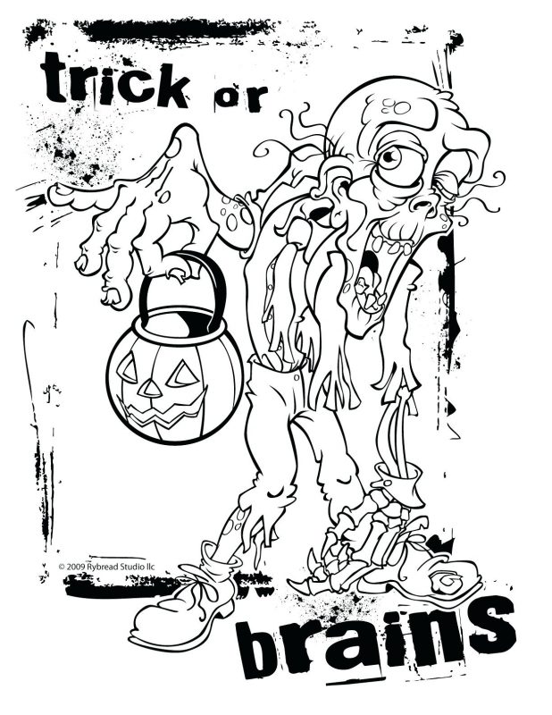 618x800 Zombie Coloring Page Free Printable Zombies Pages For Kids Drawing