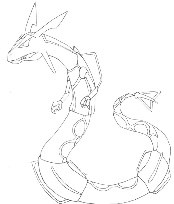 600x700 Rayquaza Lineart By Xxally494xx