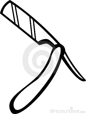 339x450 Straight Razor Blade Clipart