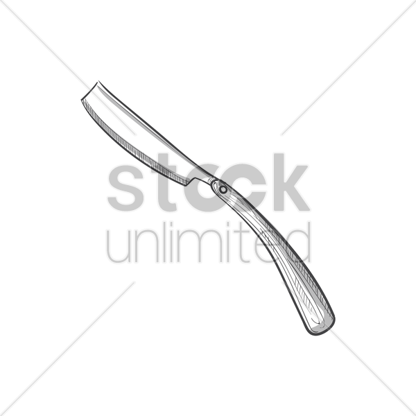 600x600 Straight Razor Vector Image