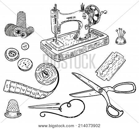 450x417 Vector Ink Hand Drawn Style Sewing Vector Amp Photo Bigstock