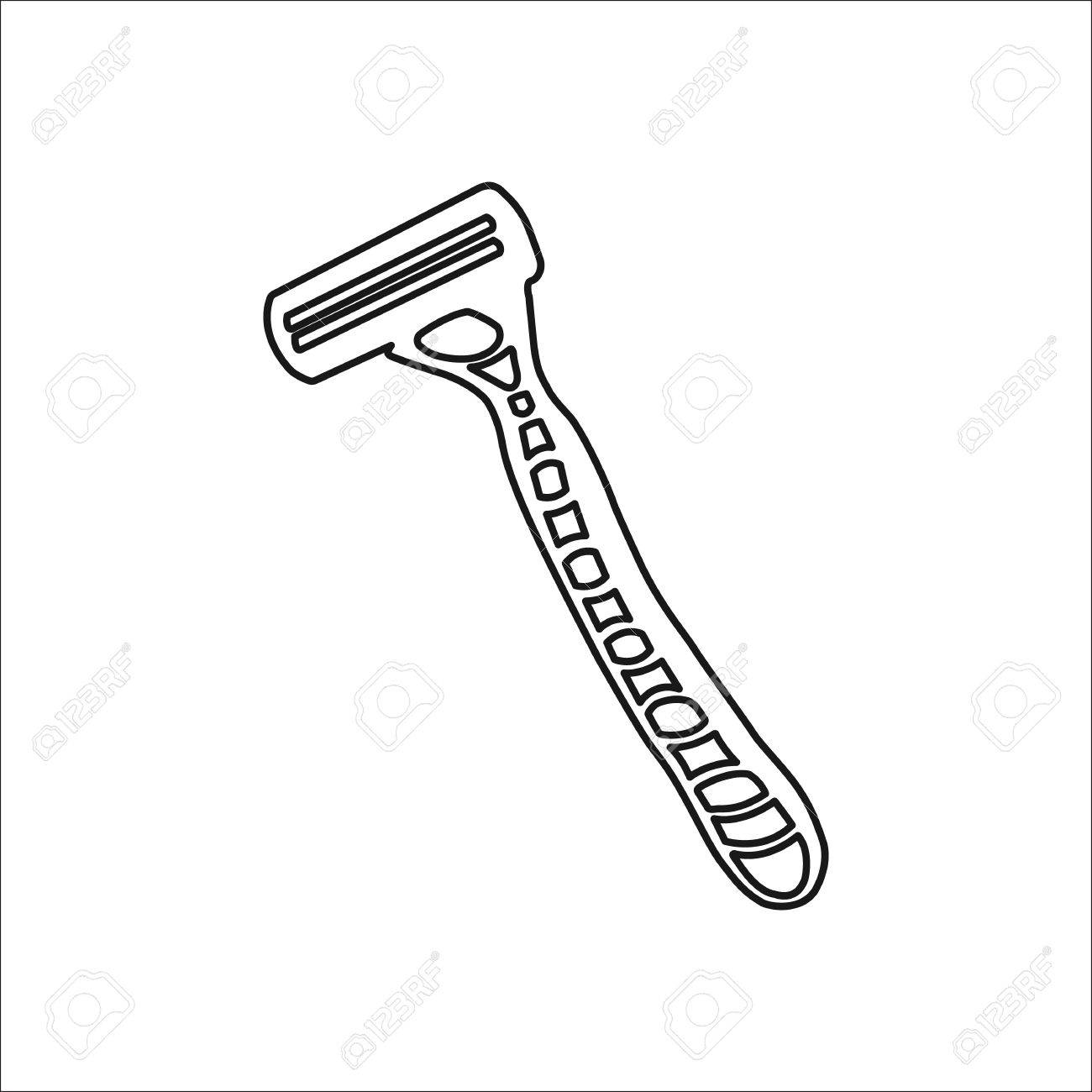 1300x1300 Women Razor Blade Sign Line Symbol Icon On Background Royalty Free