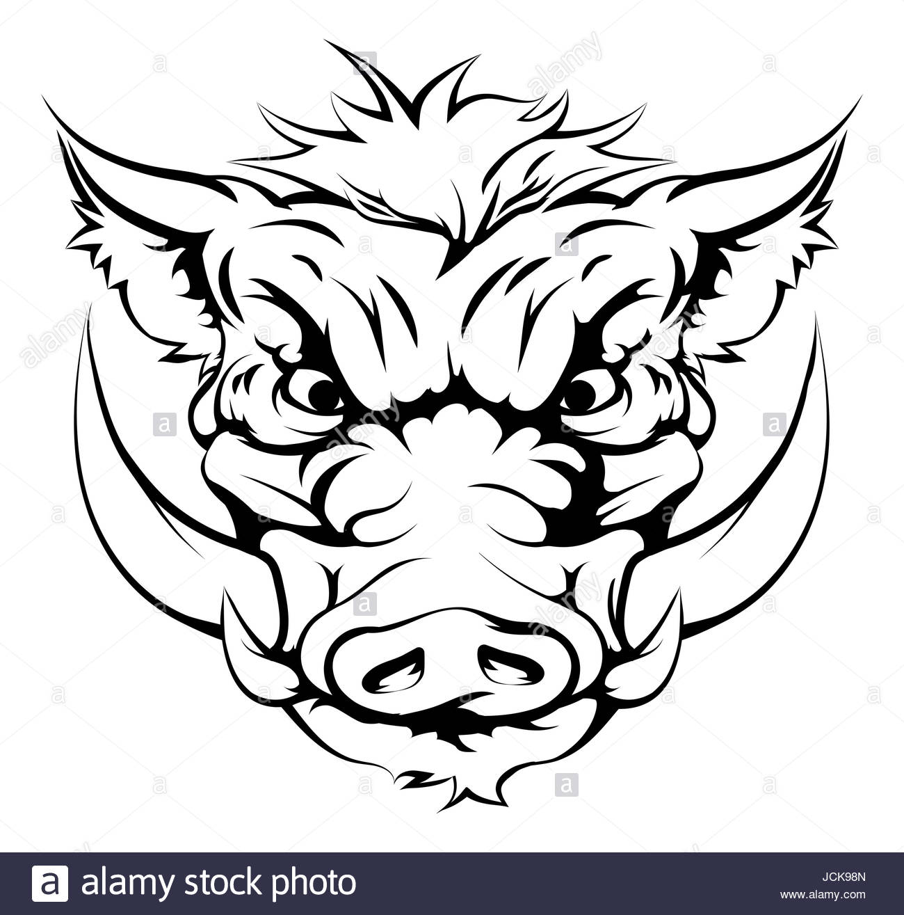 1300x1315 Drawing Of A Boar Animal Character Or Sports Mascot Stock Photo