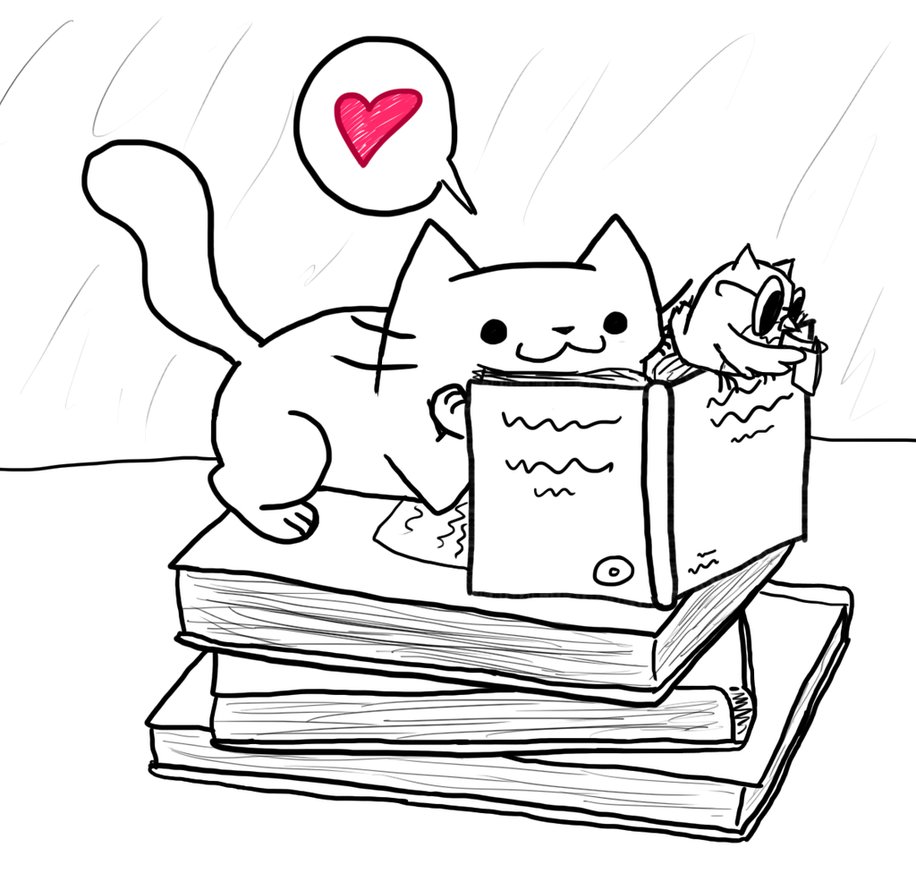 916x873 Reading Books By Calicokitties