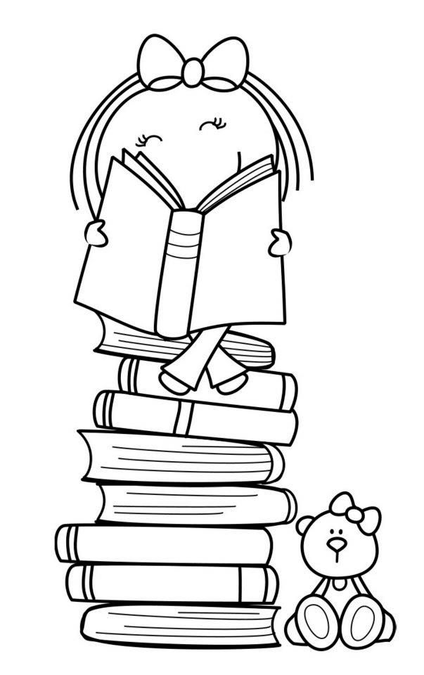 603x960 Girl With Books Bear Bears, Books