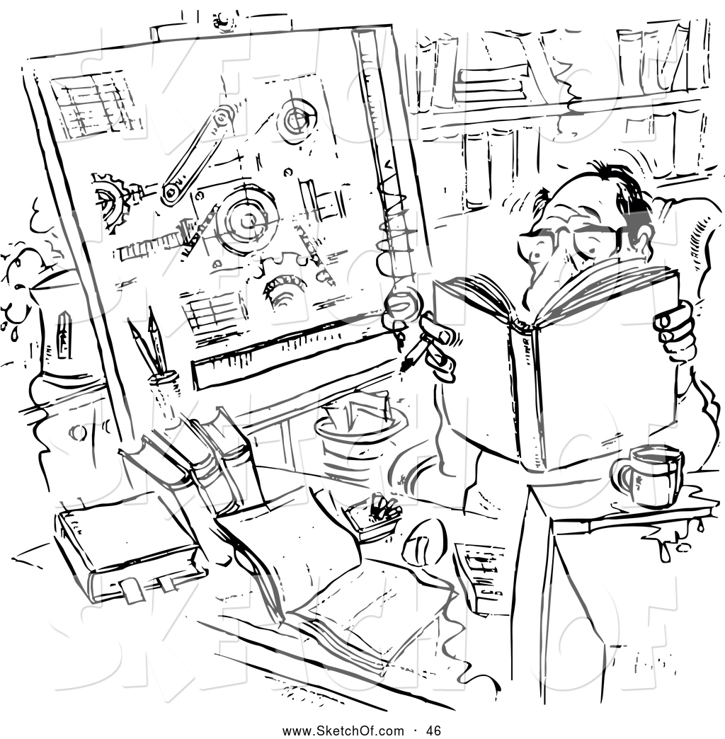 1024x1044 Drawing Of A Coloring Page Sketch Of A Man Reading And Smoking