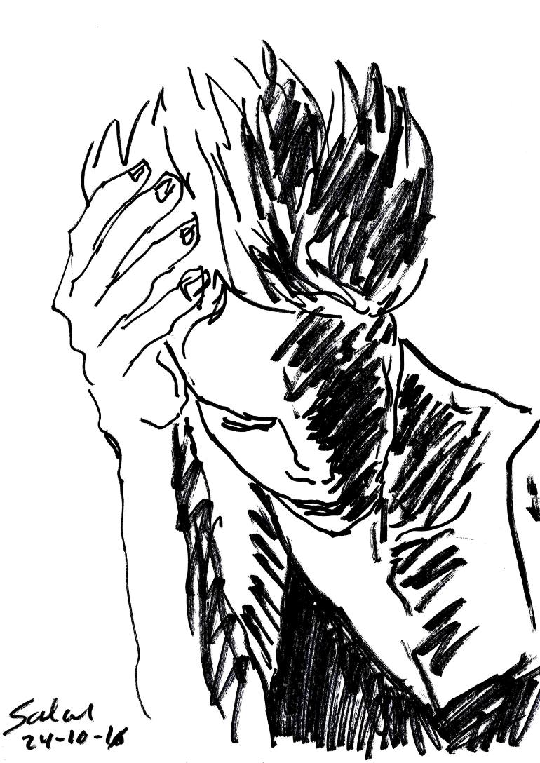 770x1088 Saatchi Art Woman Reading Drawing By Fernando Salas