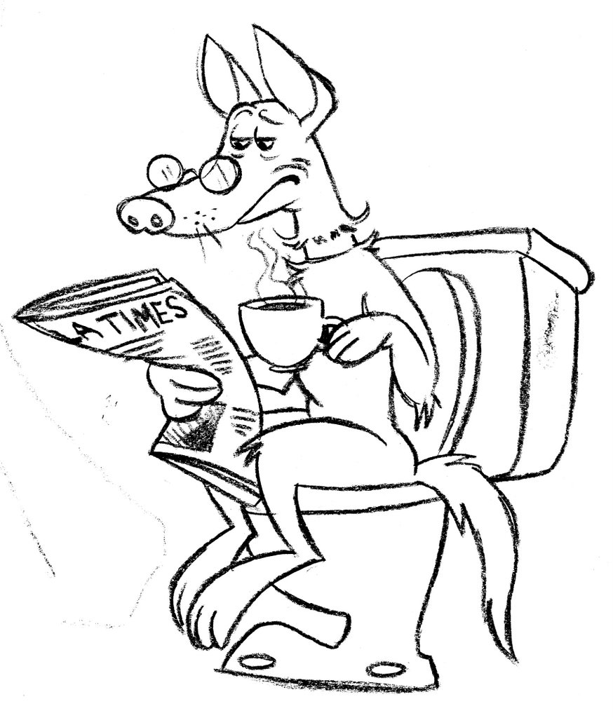 874x1024 Animal Reading Sitting On Toilet Funny Drawing Image