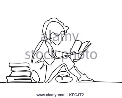 400x320 Boy Reading Book On White Background Illustration Stock Vector Art