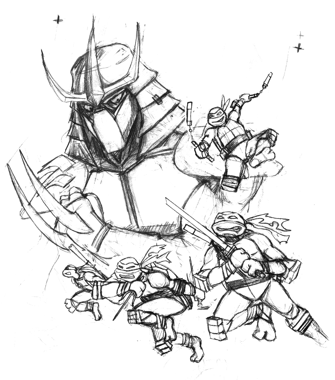 1139x1293 Ninja Outline Sketches Outline Ninja Turtles Tattoos Photo