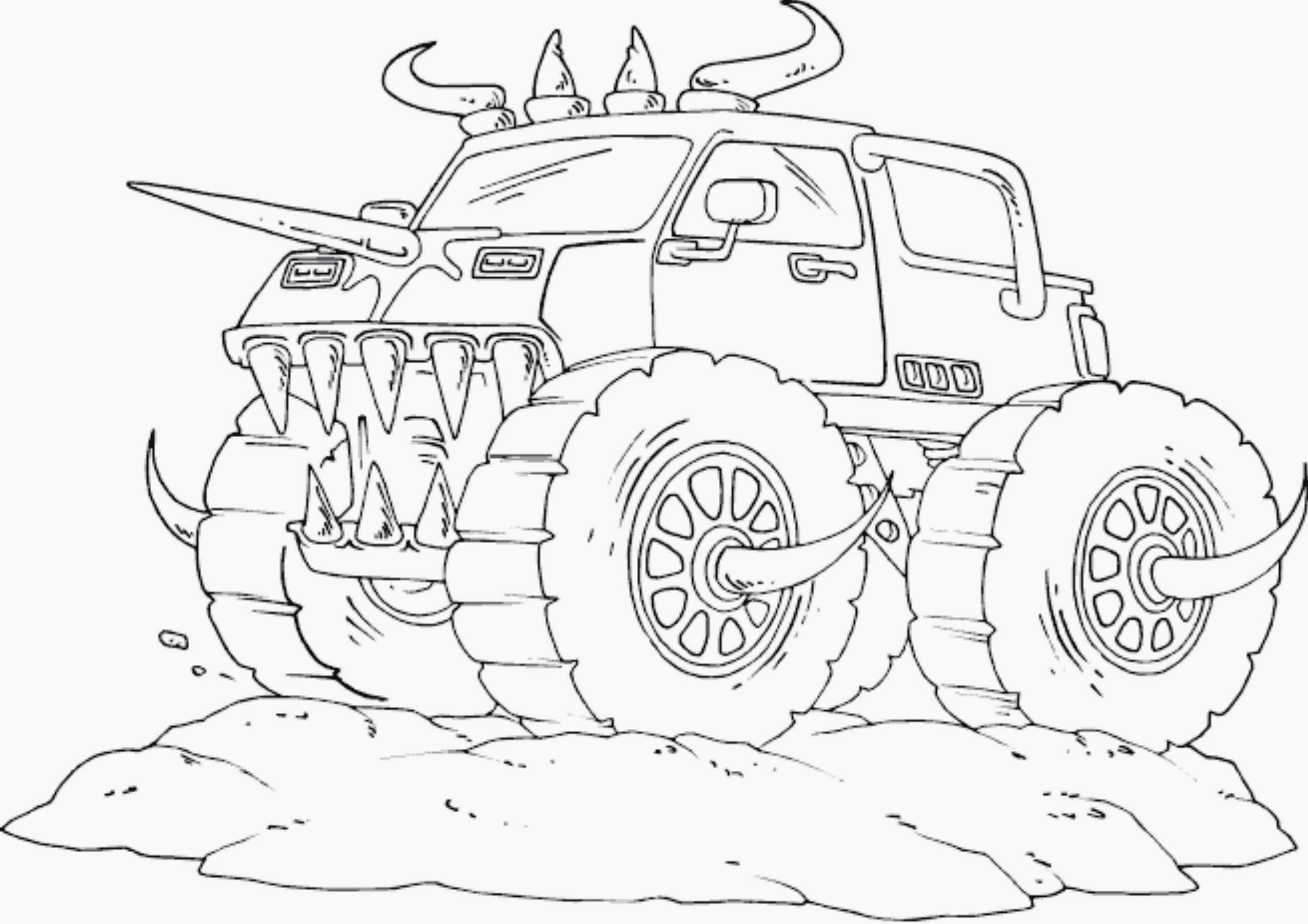 2551x1803 Coloring Pages Monster Truck Drawings Real Coloring Pages