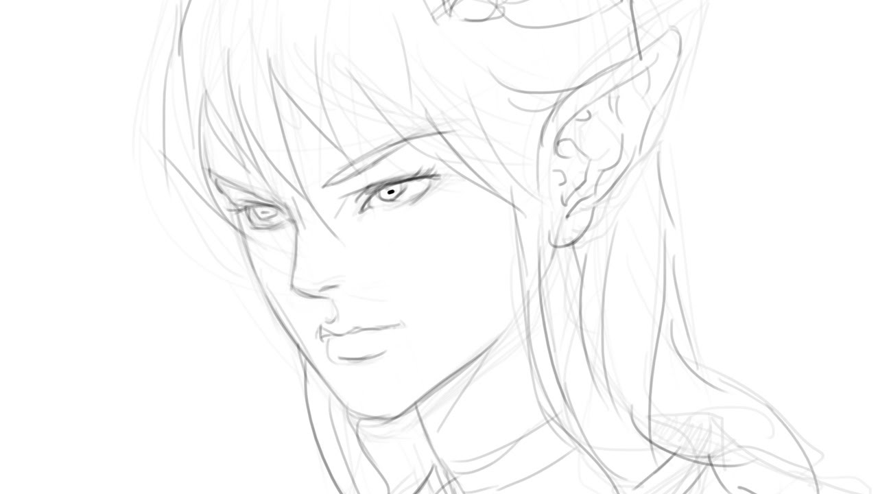 1280x720 Elf Sketch Drawing