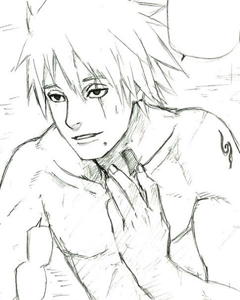 480x600 Kakashi Without Mask Draw By Original Author A.k.a Masashi