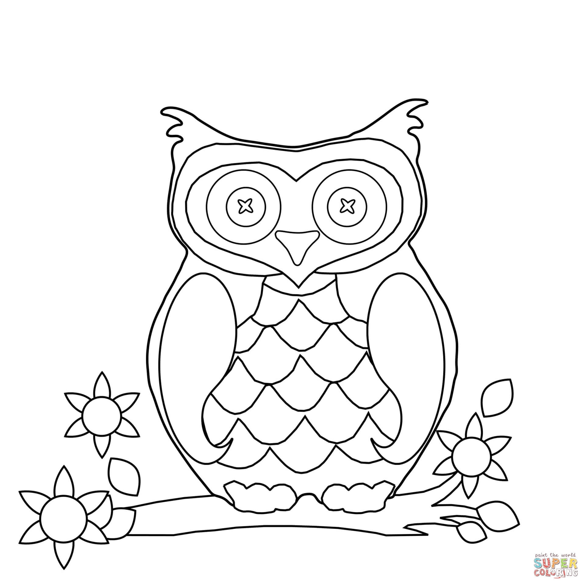 1920x1920 Cartoon Owl Coloring Page Free Printable Coloring Pages