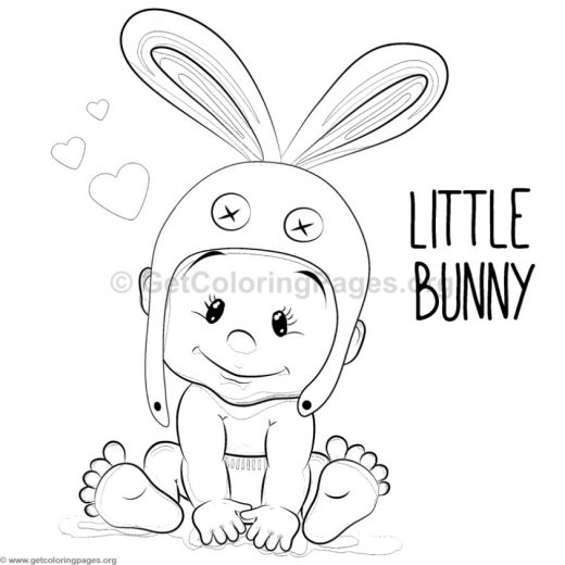 520x520 Realistic Bunny Coloring Pages