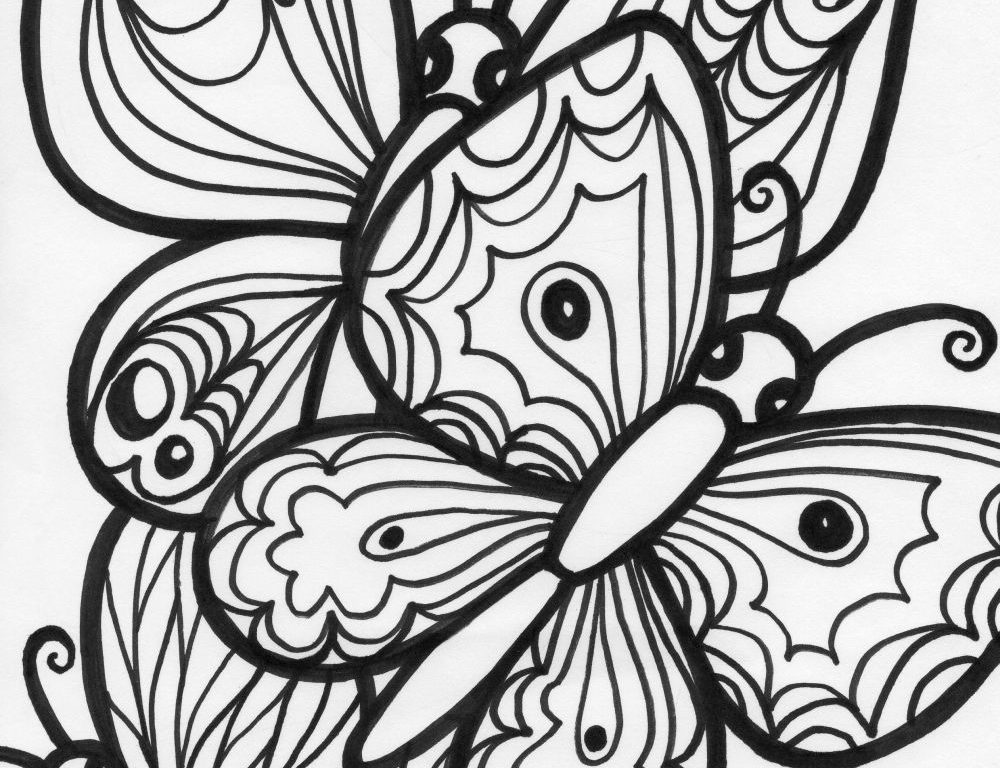 1000x768 Sheets Butterfly Coloring Pages In Download Free Printable Animals
