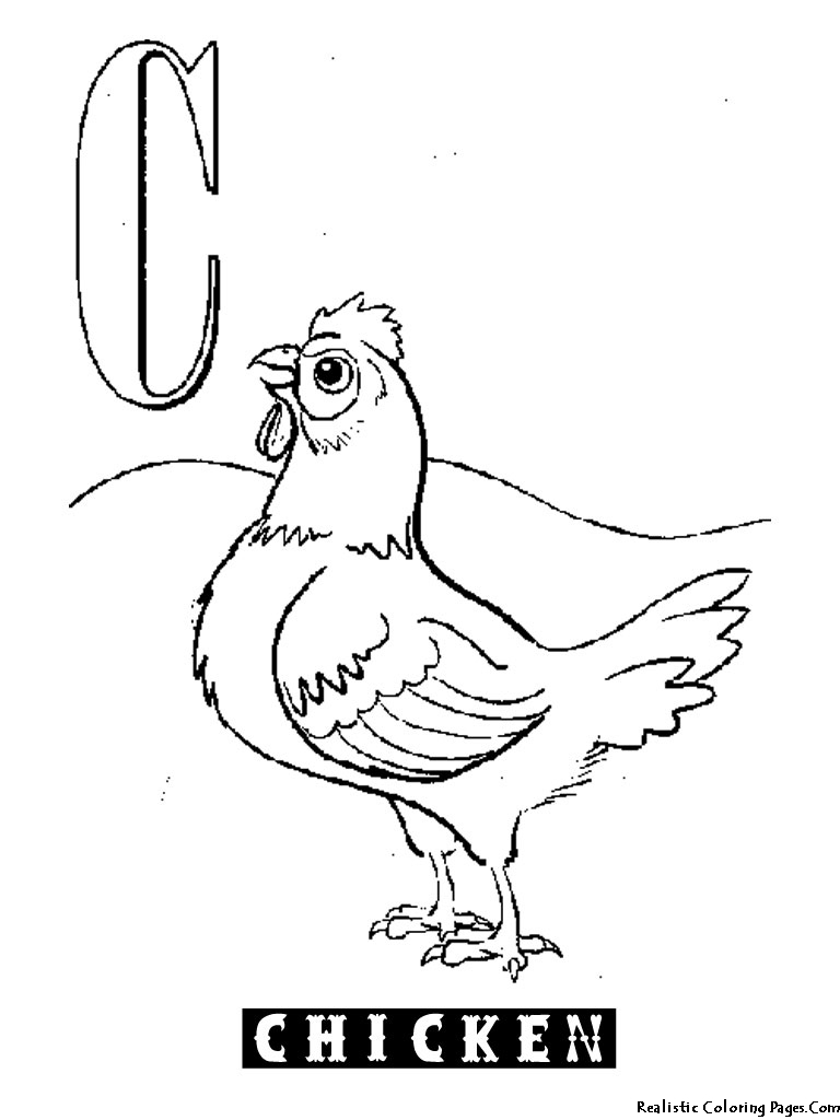 768x1024 Animal Alphabet C Chicken Coloring Pages Animal