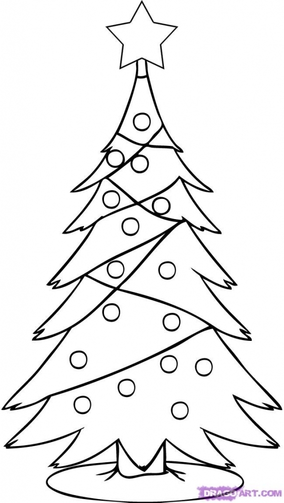 Realistic Christmas Tree Drawing at GetDrawings | Free download