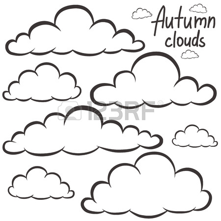 450x450 Chalked Childlike Drawing Of Rainy Cloud. Vector Illustration
