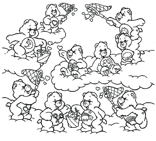 600x544 Trend Carebears Coloring Pages Fee Care Bears Flying With Umbrella