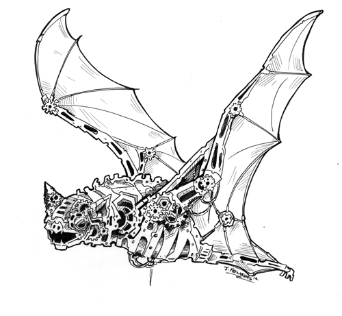 500x461 Drawn Bat Realistic