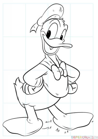 407x575 How To Draw Donald Duck Step By Step Drawing Tutorials