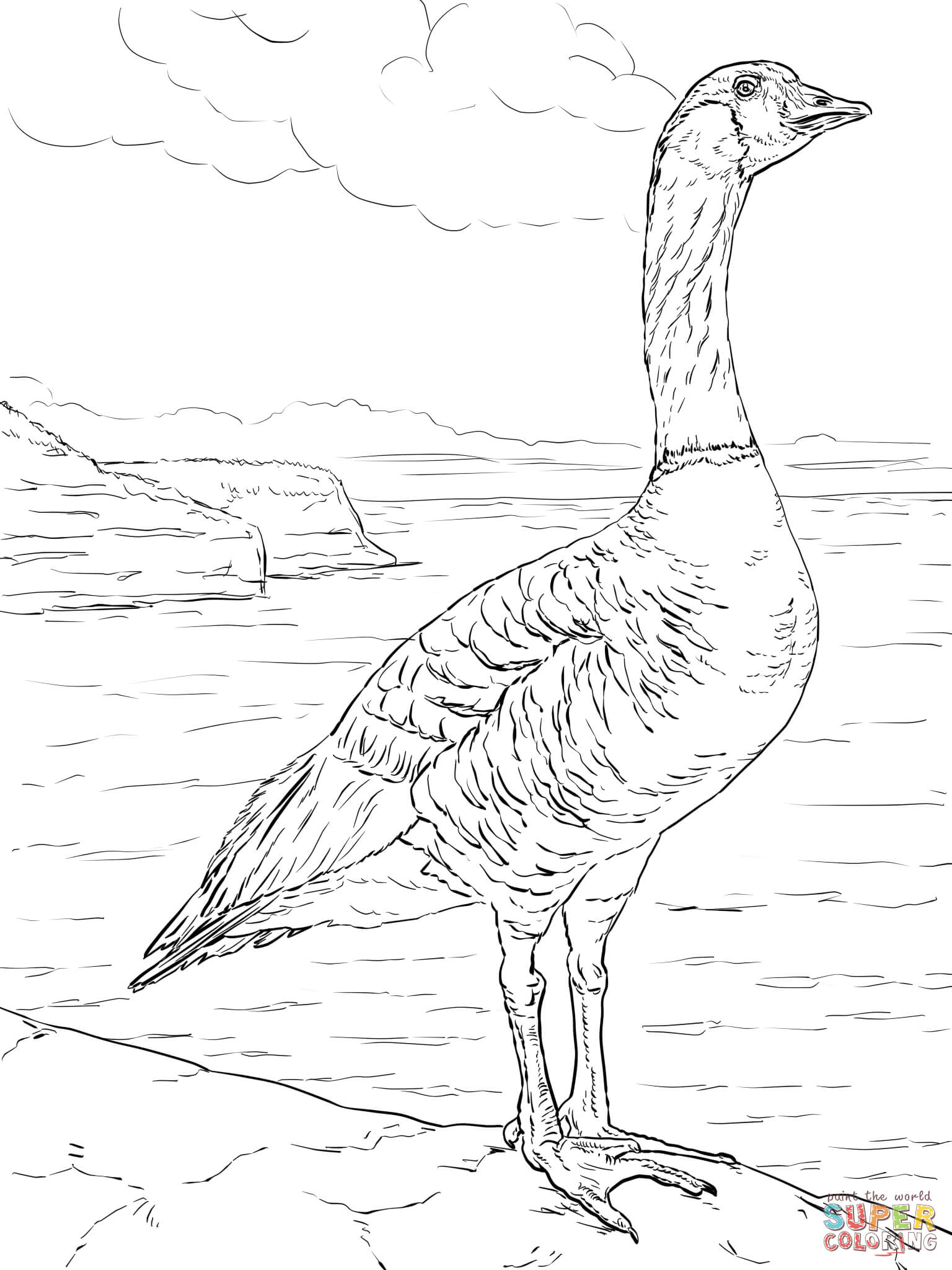 1536x2048 Realistic Goose Printable Animal Coloring Pages