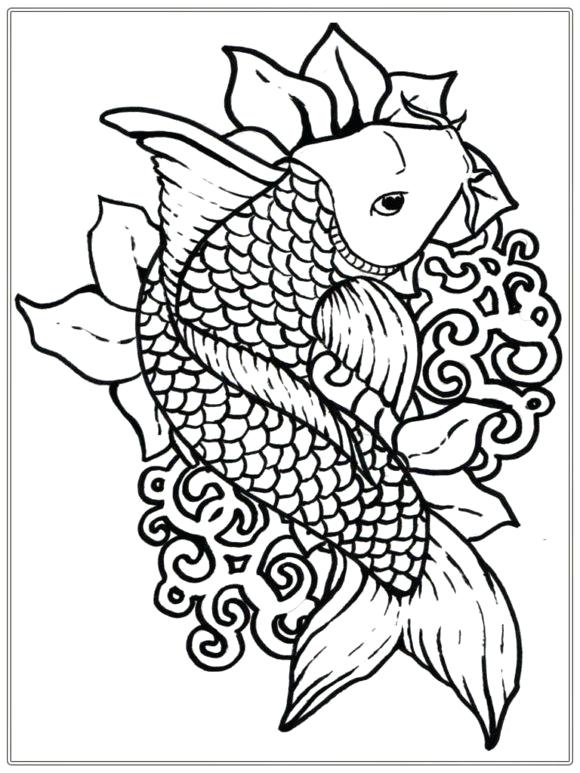 580x773 Realistic Fish Coloring Pages Free Ocean Coloring Pages Free