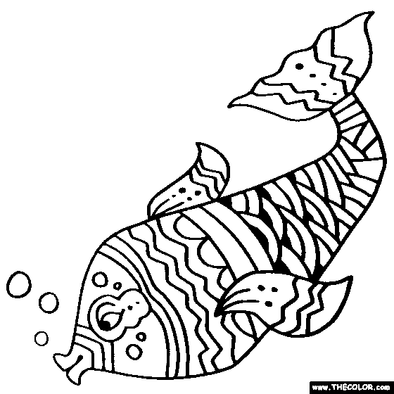 560x560 Realistic Tropical Fish Coloring Pages Clipart Panda