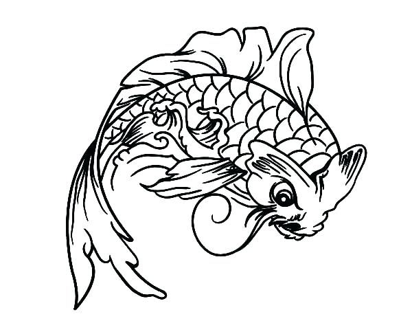 600x470 Koi Fish Coloring Pages