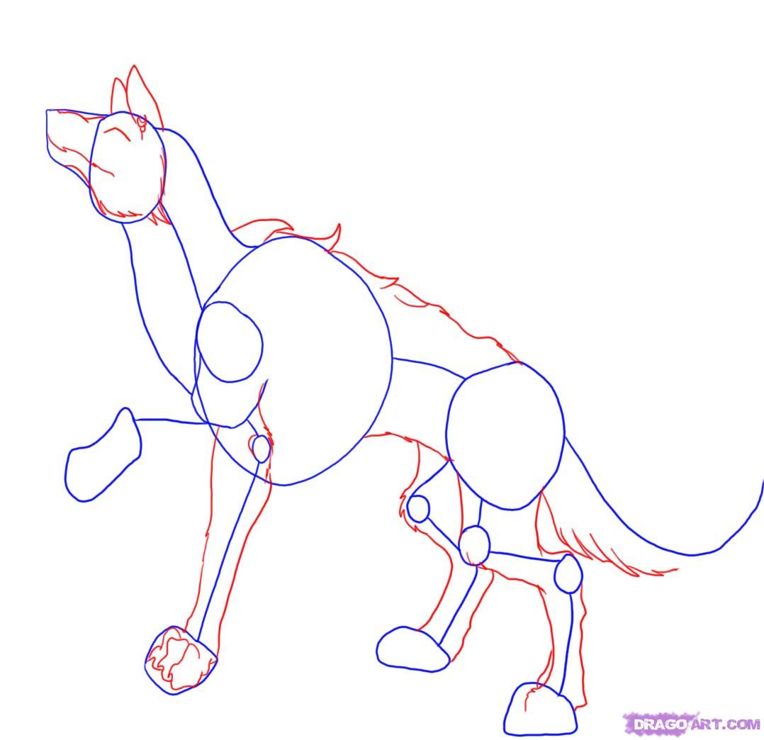 1078x1044 How To Draw A Blue Flame Wolf, Step By Step, Concept Art, Fantasy