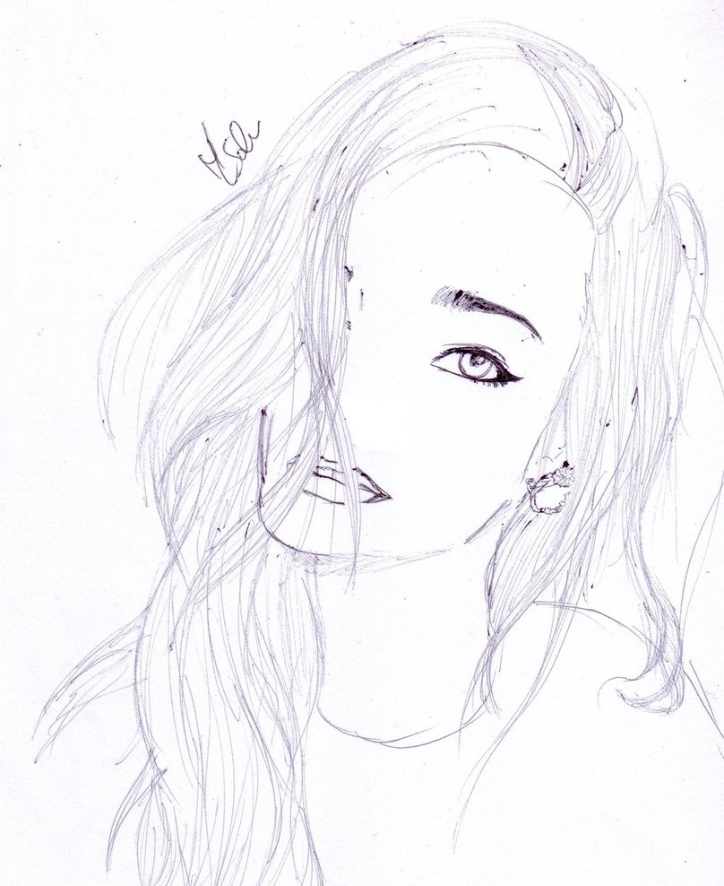 808x988 Realistic Girl With A Pen 2 By Lety99