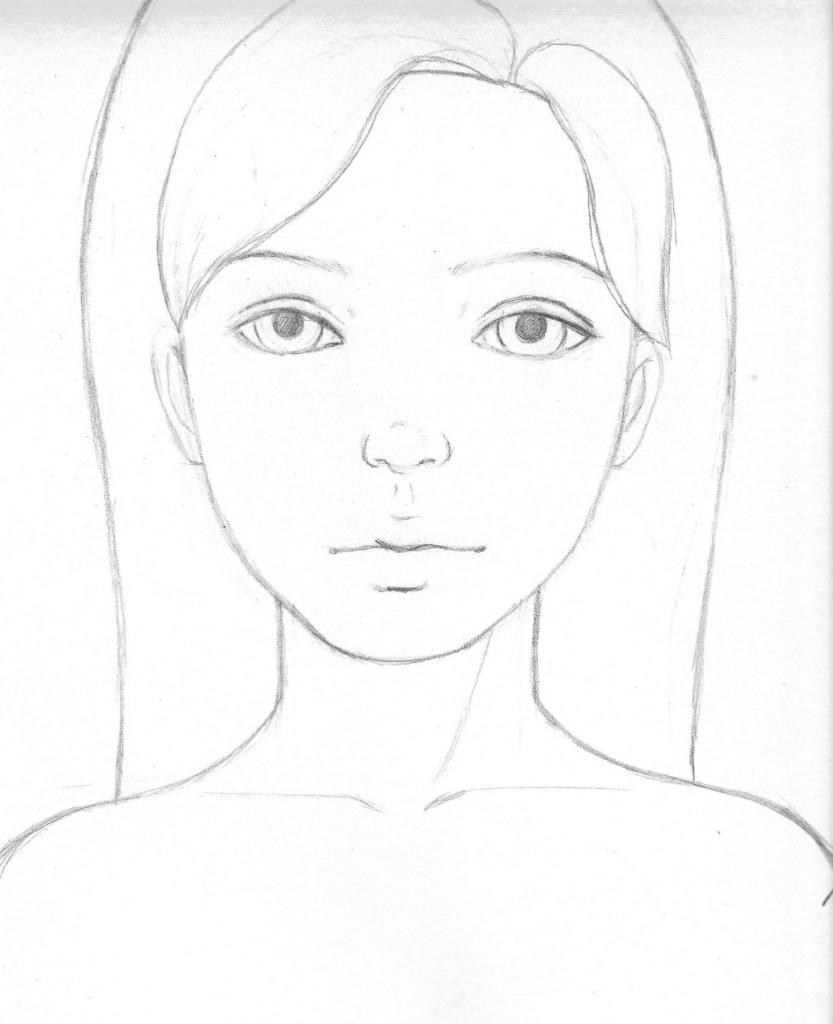 Realistic Girl Drawing at GetDrawings | Free download Simple Person Outline