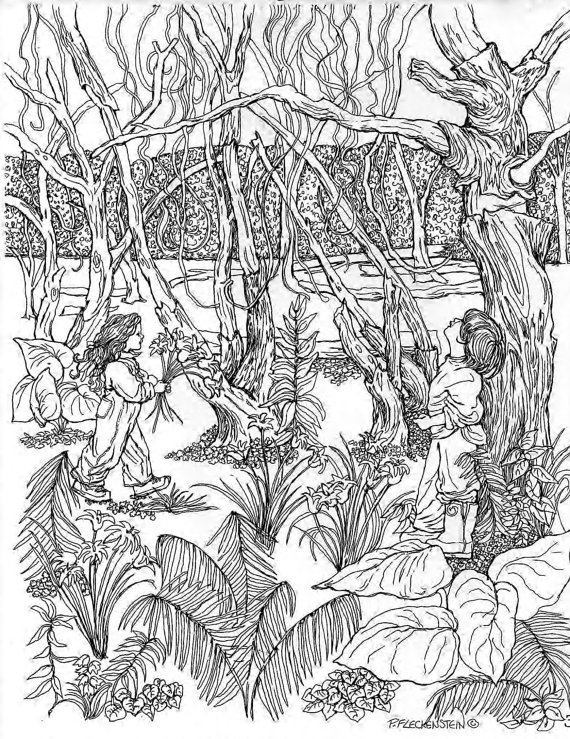 570x739 Coloring Page Of Childhood Memories Realistic Pen Drawing