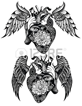 348x450 Vector Illustration Of Realistic Stylized Heart In Red Heart