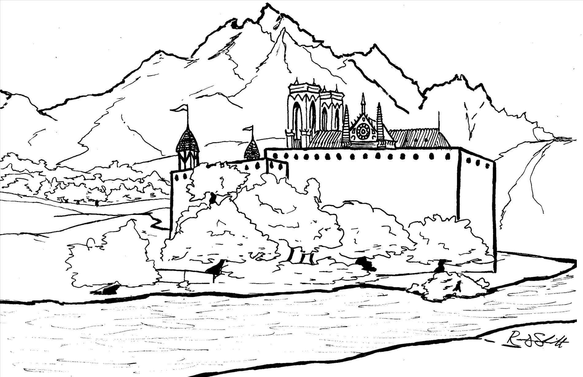 1900x1230 How To Draw A Realistic Landscape Mountains Mountain Sketches