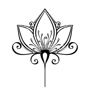 380x400 Drawn Lotus Real Flower