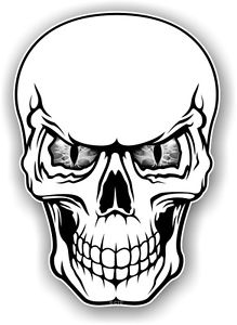 219x300 Large Realistic Gothic Skull With Cool Grey Evil Eyes Vinyl Car