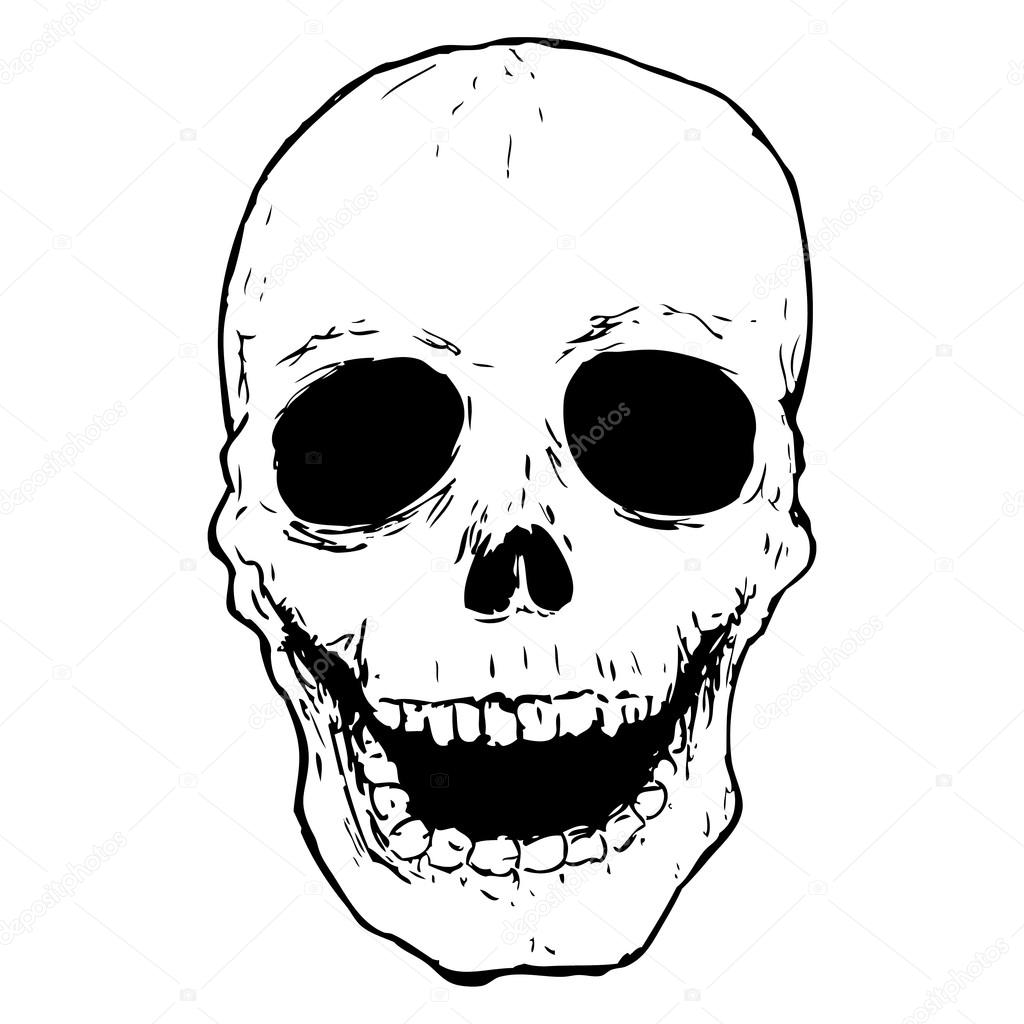 1024x1024 Realistic Spooky Skull Cartoon (Raster Version) Stock Vector