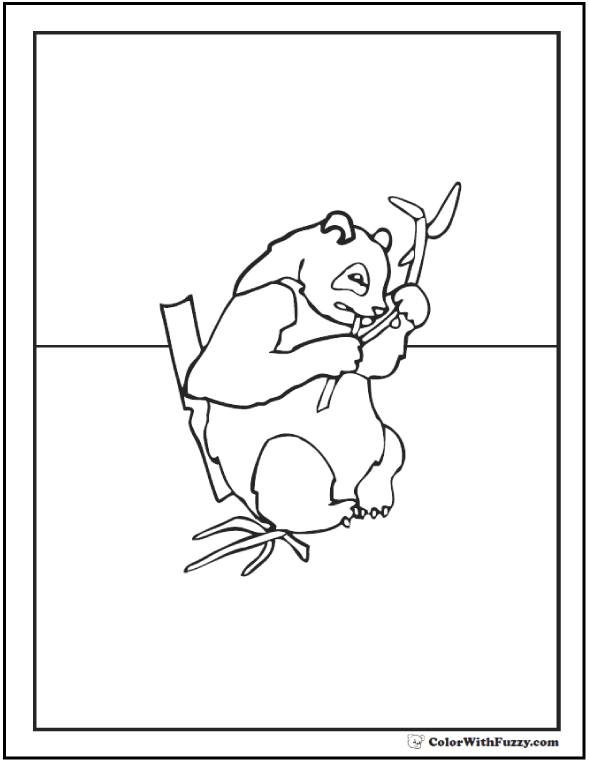 590x762 Panda Coloring Pages Bamboo And Baby Pandas