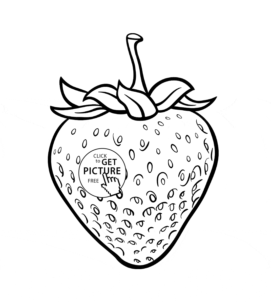 1071x1193 Realistic Strawberry Coloring Page For Kids, Fruits Coloring Pages