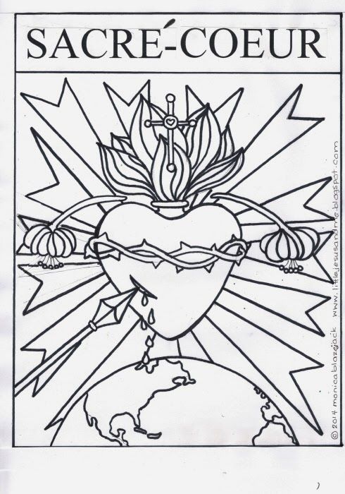 490x700 Sacred Heart Of Jesus Coloring Pages