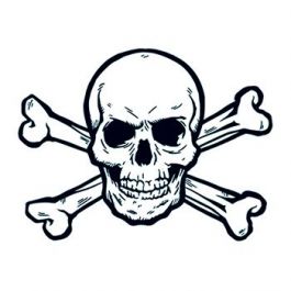 265x265 Skull And Crossbones Temporary Tattoo
