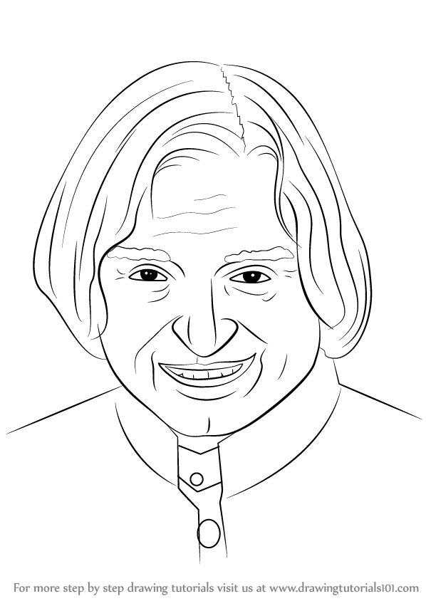 598x844 Learn How To Draw Apj Abdul Kalam (Politicians) Step By Step