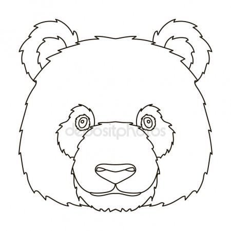 450x450 Panda Icon In Outline Style Isolated On White Background