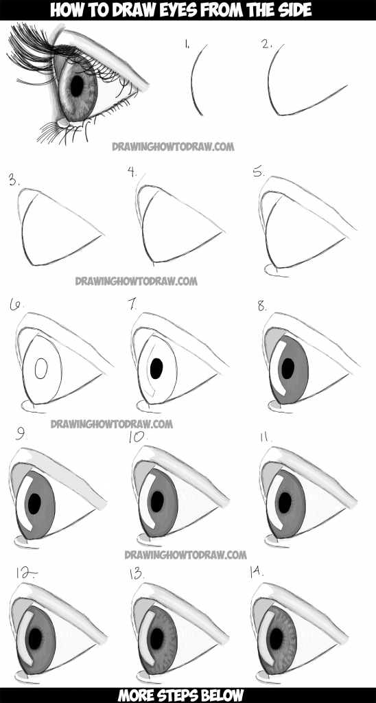 548x1024 Step By Step Drawings How To Draw Realistic Eyes From The Side
